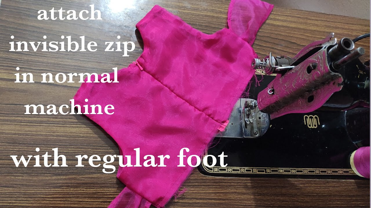 How to attach invisible zipper with regular foot / invisible zip stitching in normal machine / rafni