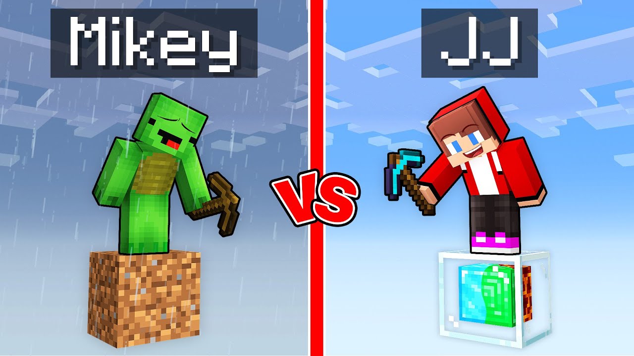 Mikey Block vs JJ Custom Block Survival Battle in Minecraft (Maizen)