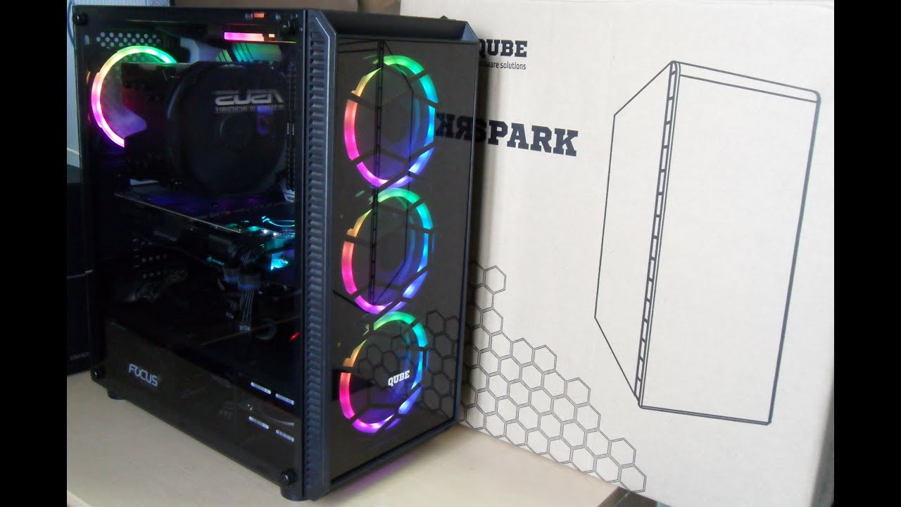 Корпус QUBE Spark MRGB Black (SPARK FMNU3) - распаковка, сборка, режимы подсветки