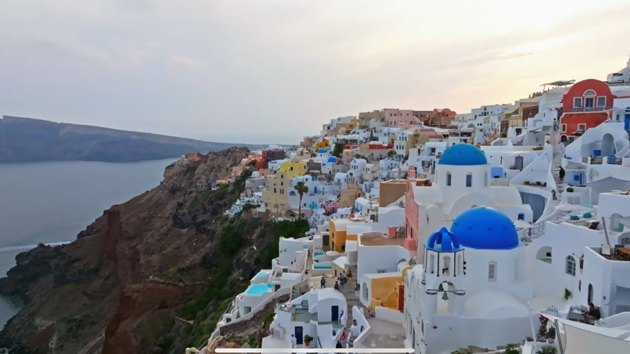 【4K 背景が動く洋楽playlist】Santorini - morning - 朝のサントリーニ島を旅する音楽
