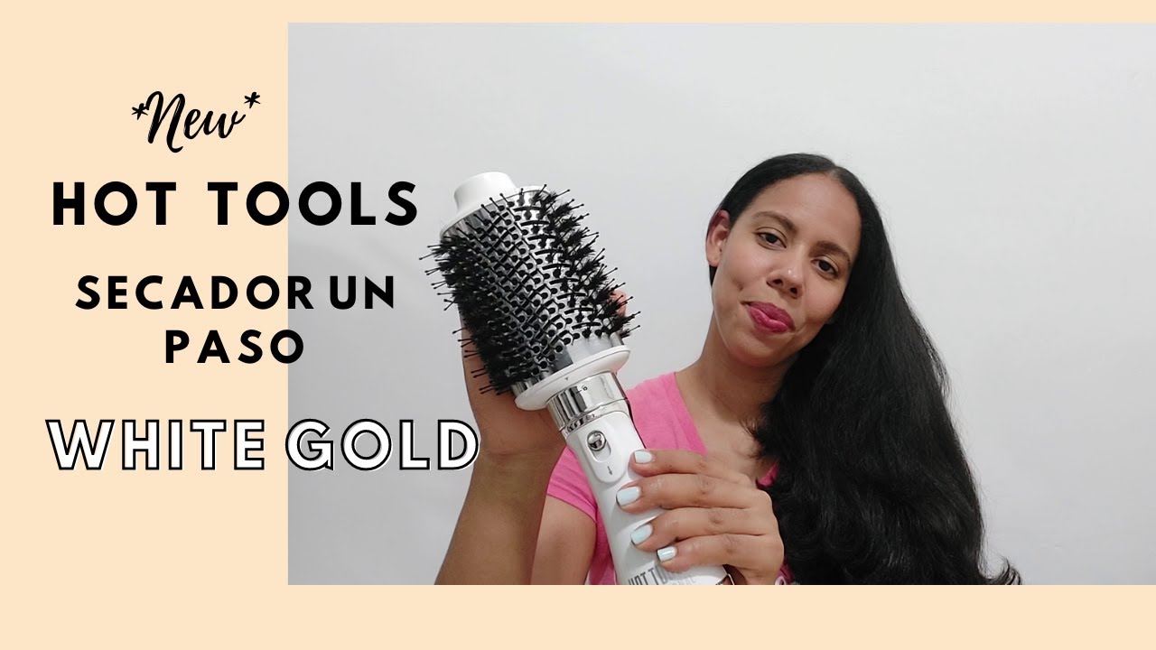 Review HOT TOOLS Cepillo Secador un paso Oro Blanco // HOT TOOLS ONE STEP WHITE GOLD