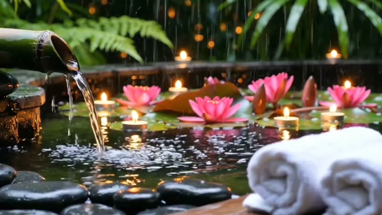 🍃 “Soothing Spa Water Sounds | Bamboo Fountain and Relaxing Green Nature”