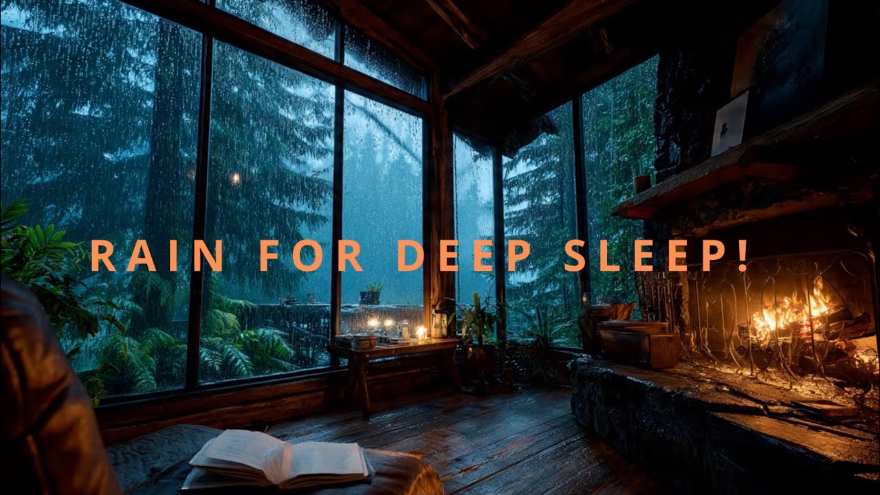 RAIN SOUND AND FIREWOOD FOR DEEP SLEEP | STUDY SESSION | ( NO MUSIC )