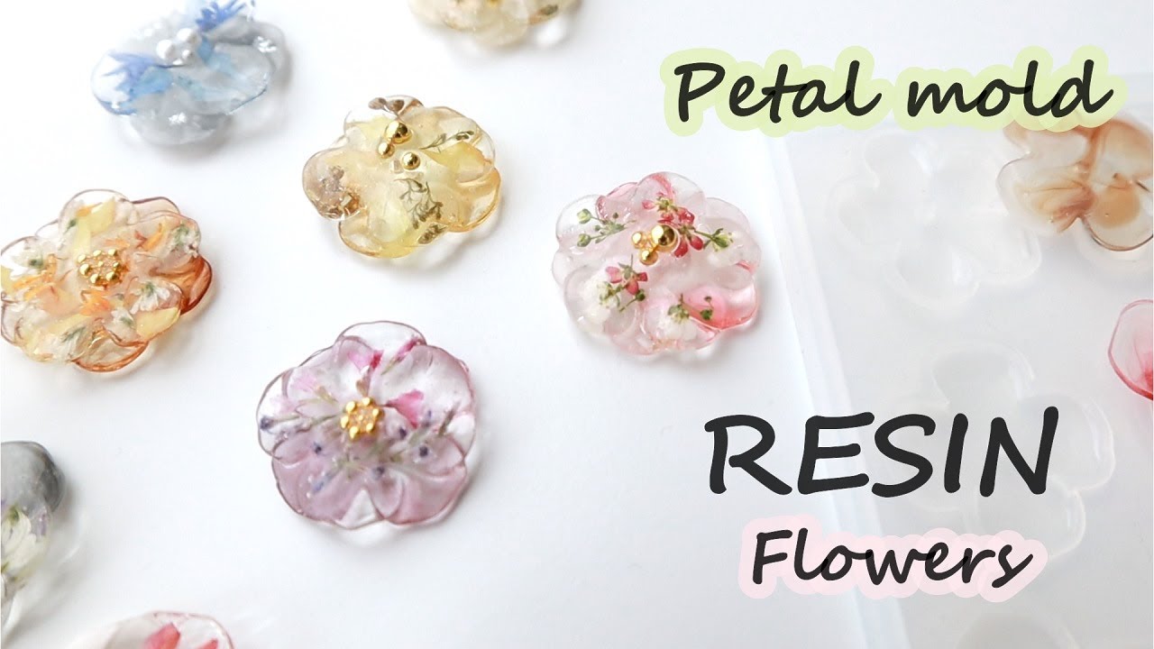 【レジンパーツ製作】パーツクラブの花びらモールドで作るお花のパーツ | UV Resin 🌹 Dried Flower in UV Resin Jewelry [ using petal mold ]