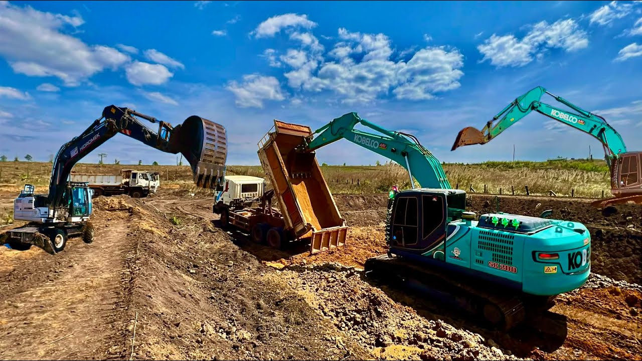 My Excavator came to dig this land, there was water and mud, it was really difficult