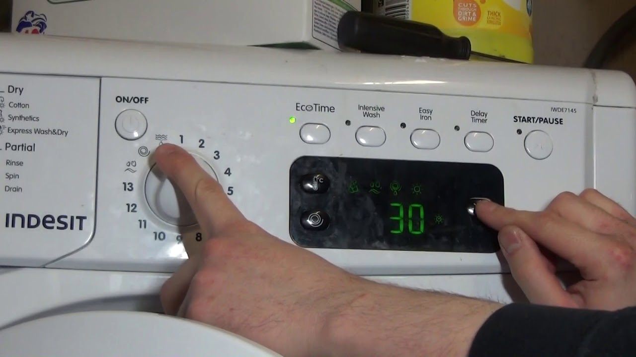 Indesit Advance IWDE7145 Washer Dryer : All programs and options
