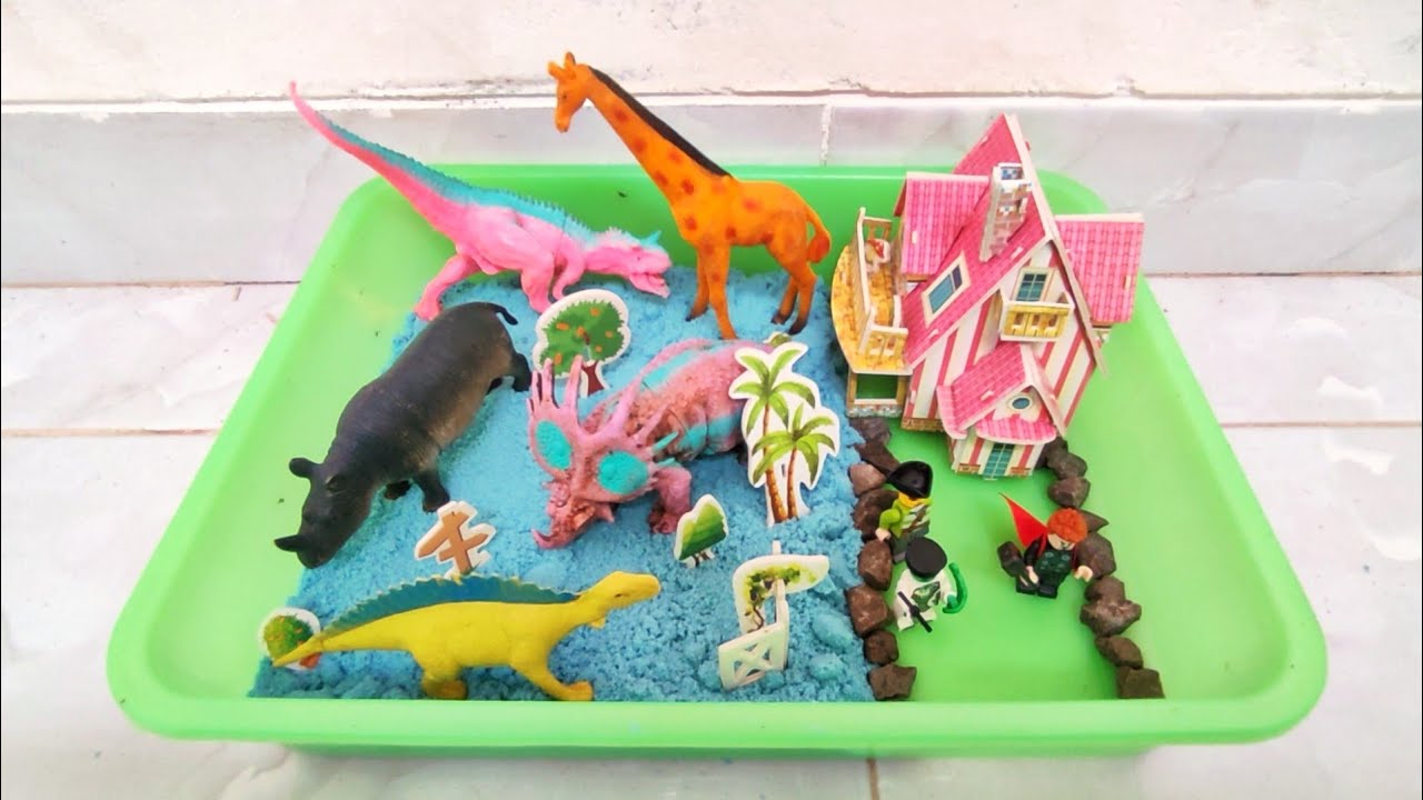 Cow Giraffe Elephant Tiger Panda Rhinoceros Animal Toys, Asmr