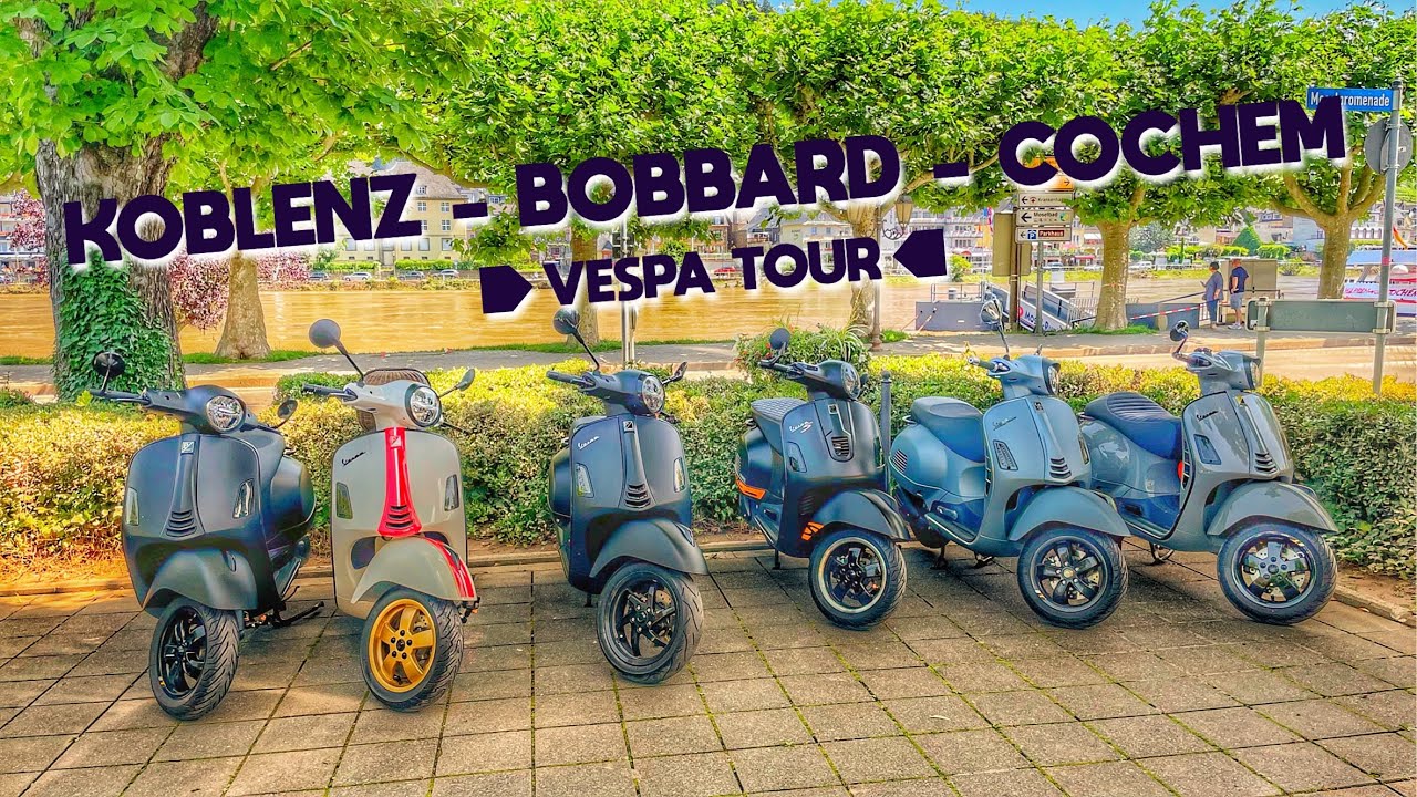 Vespa GTS Tour Koblenz Cochem Boppard Wispertal 19 07 21 - rusty helmets on tour