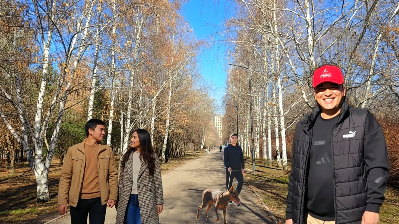Прогулка по аллейке в Алмагуле, теплый февраль в Алматы #walkingtour Аллея выпускников 4K