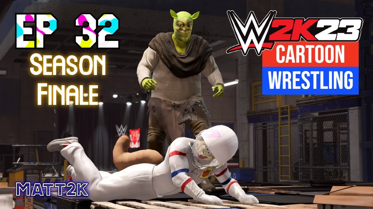 Shrek attacked Sandy?? Cartoon Wrestling Season Finale on WWE2K23