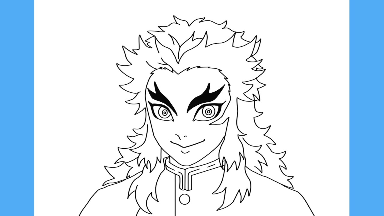 COMO DESENHAR KYOJURO RENGOKU (HASHIRA DO FOGO) - DEMON SLAYER (Kimetsu no Yaiba)