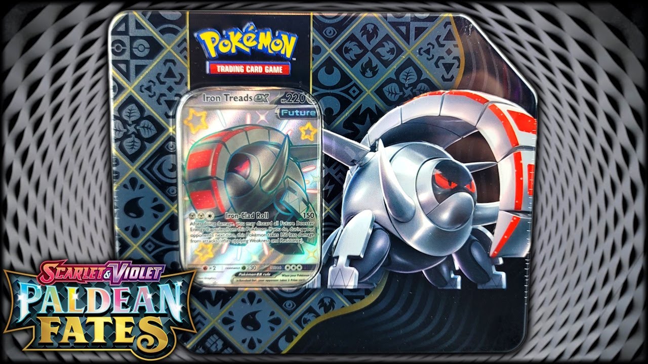 Shiny Iron Treads EX Tin! - Paldean Fates Pokémon Opening!