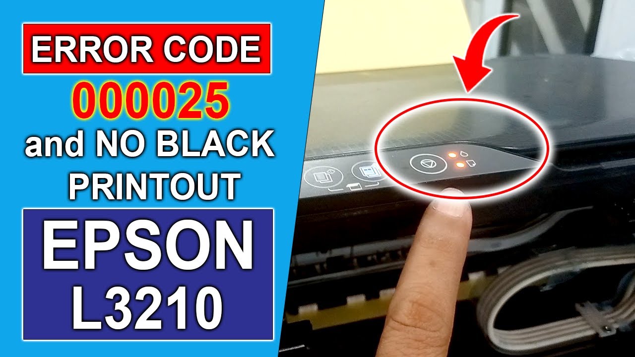 EPSON 3210 No Black Printout | Error code 000025 | Double Light Blinking Error | 100% Fix