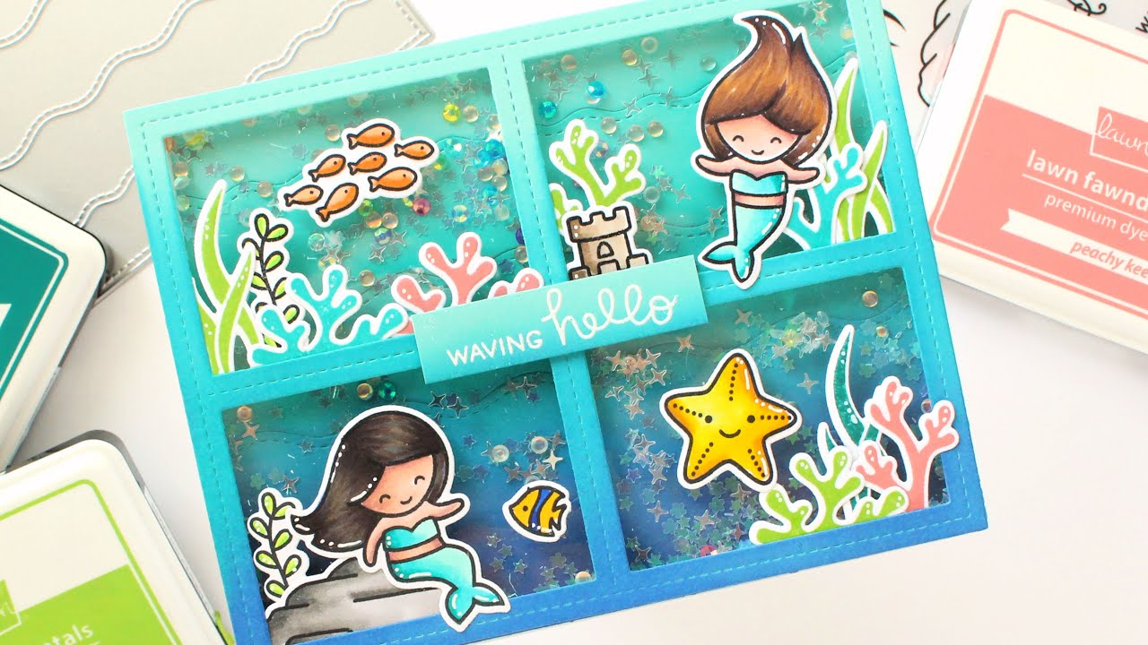 Ocean shaker card with Mindy