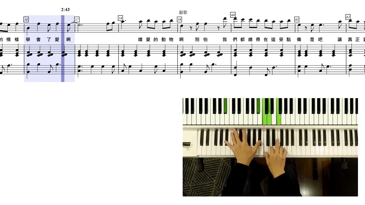 [伴奏動態琴譜] Piano+Vocal 麋先生-嗜愛動物 KB篇