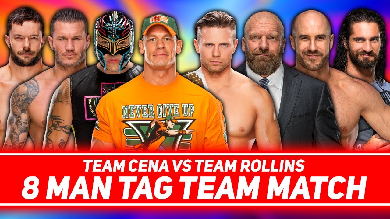 John Cena & Rey Mysterio & Finn Balor & Randy Orton vs Cesaro & Seth Rollins & Triple H & The Miz