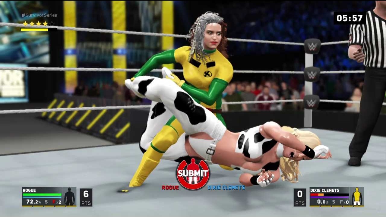 WWE 2K17 Rogue Squashes Dixie Clemets - Leg Submission Ironman Match
