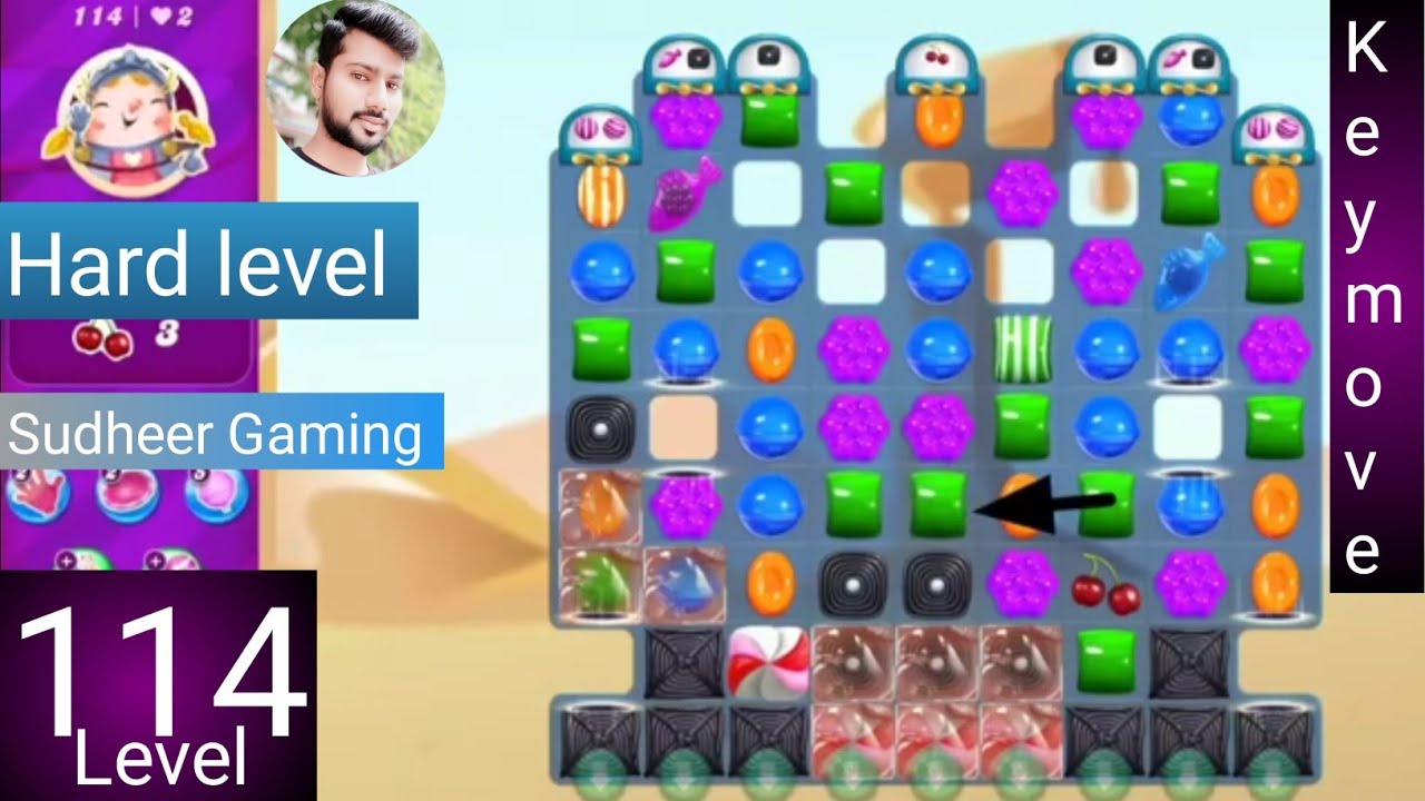 Candy crush saga level 114 । No boosters । Hard level । Candy crush 114  help । Sudheer Gaming