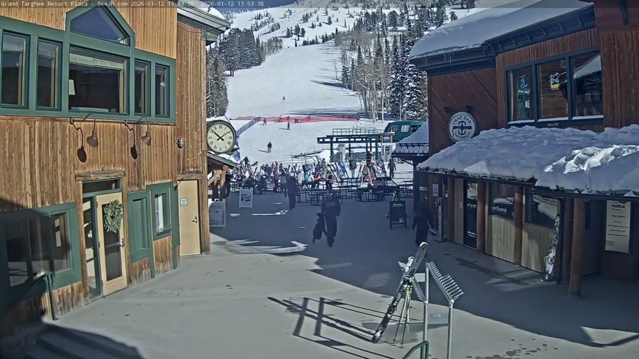 SeeJH.ai: Full Timelapse at Grand Targhee Resort Plaza - January 12, 2026