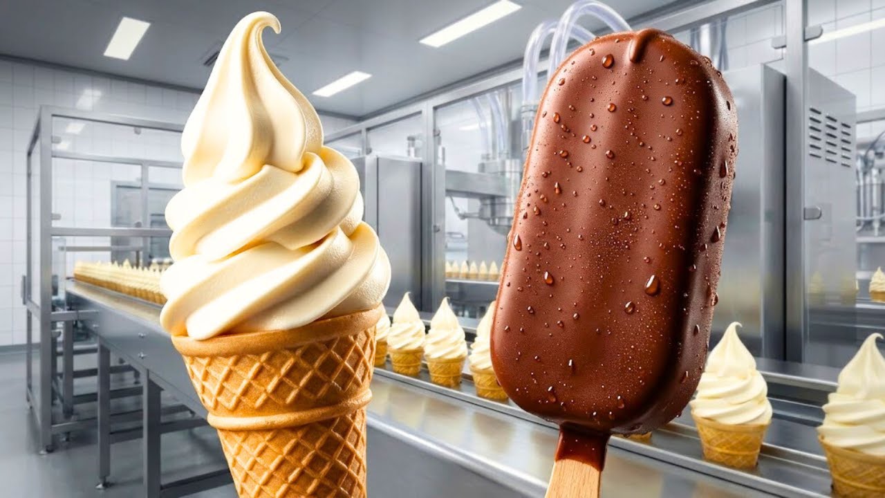 Inside the World’s Biggest Ice Cream Factory: Automated Production of Popsicles & Cones