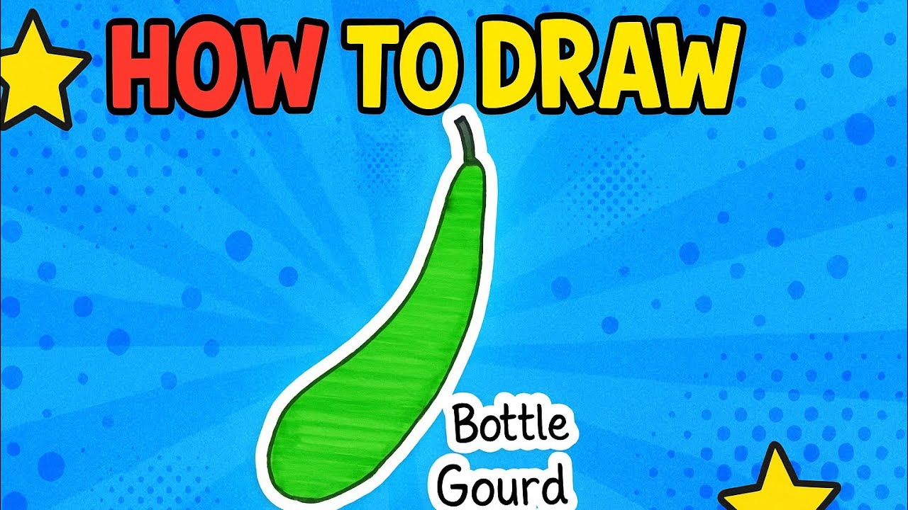 How to draw bottle gourd // drawing tutorial // HopeLess channel 
