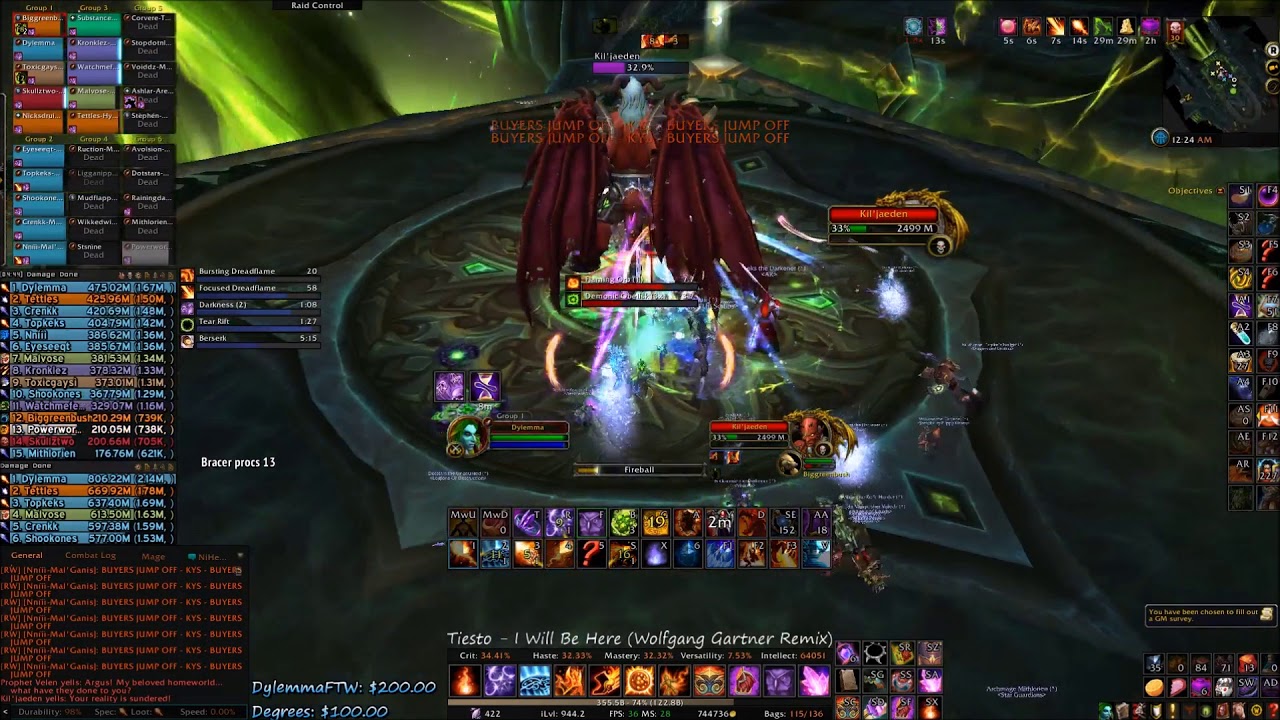 LITERALLY Insane Rank 1 Heroic Kil'jaeden - Fire Mage