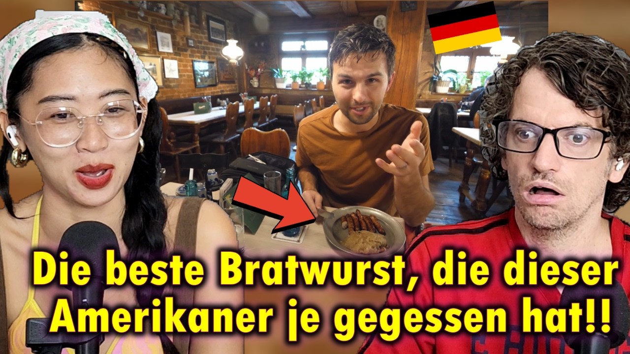 Our Reaction to FIRST TIME Trying a German BRATWURST! | Nürnberger Bratwurst in Bavaria!