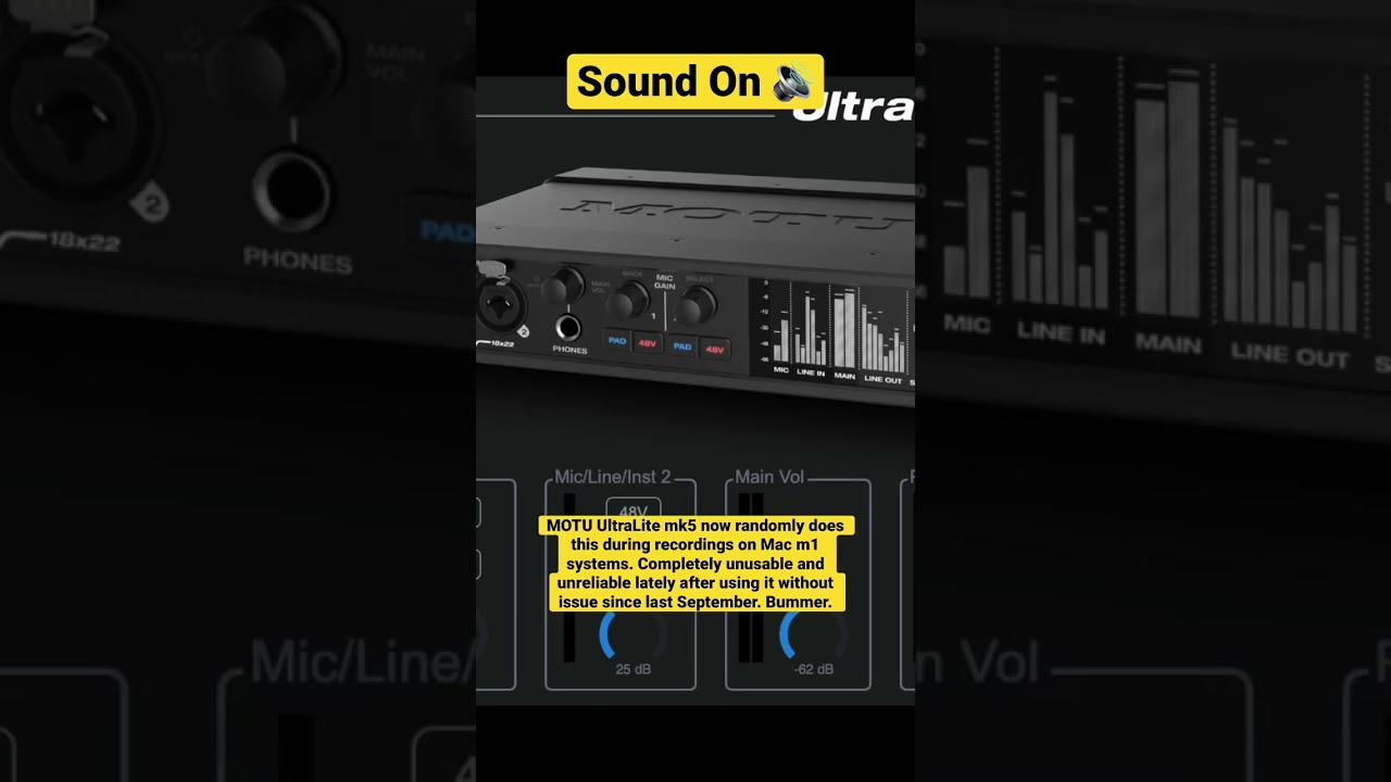 MOTU UltraLite mk5 randomly freaks out on m1 Mac during recordings ⚠️🫠