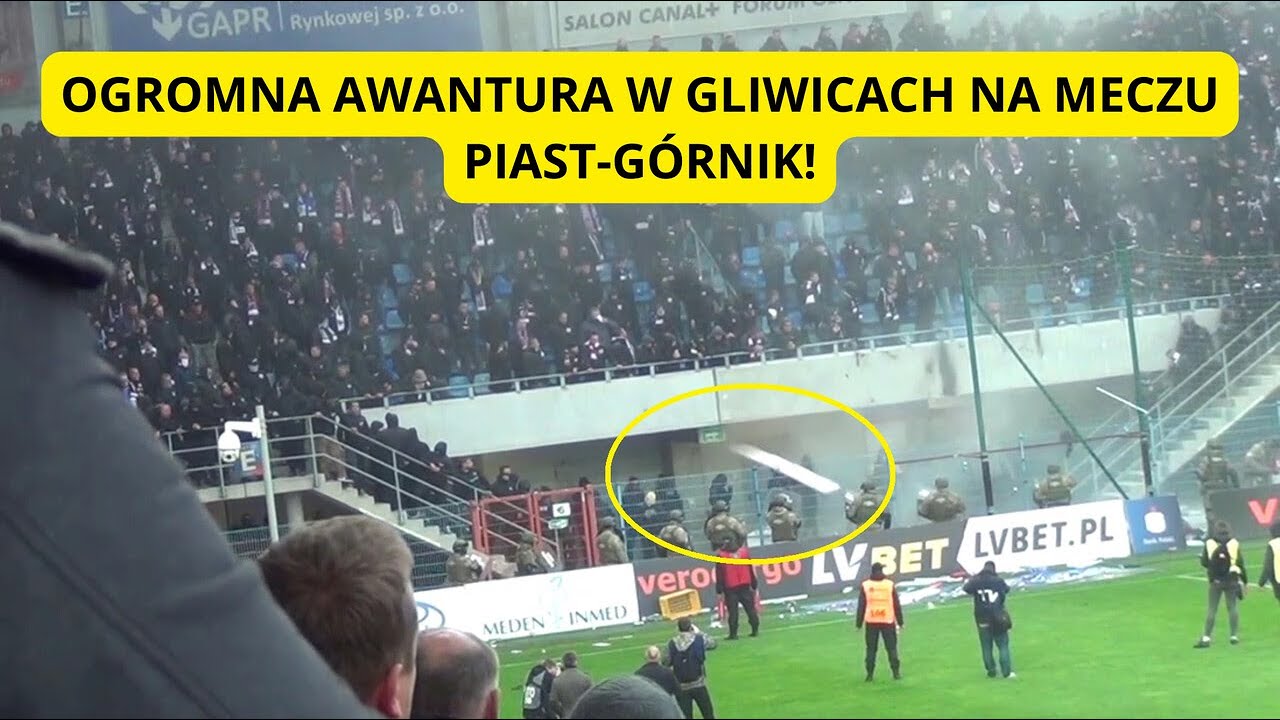 WIELKA ZADYMA NA MECZU PIAST GLIWICE - GÓRNIK ZABRZE!