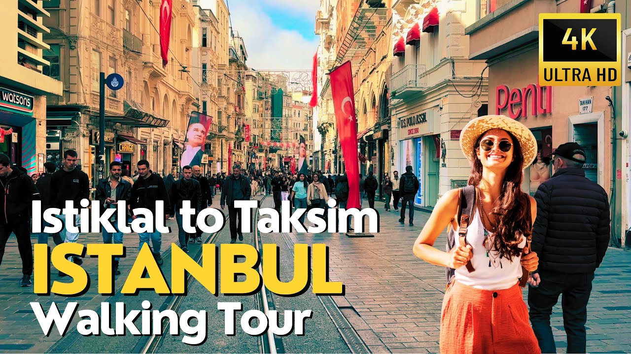 Istanbul Turkey April 2025 | 4K Walking Tour Istiklal Street to Taksim City Center