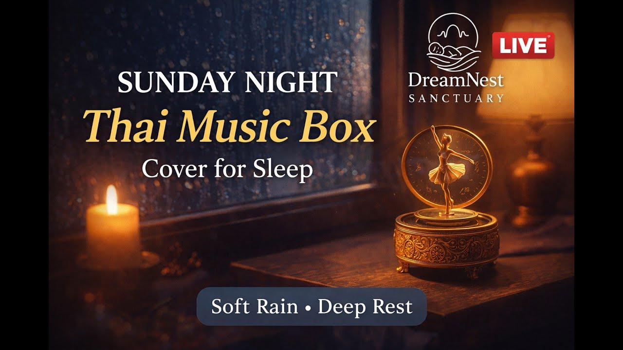 🌙 Sunday Night Thai Music Box • Soft Rain • Deep Sleep | Relax Before Monday | LIVE