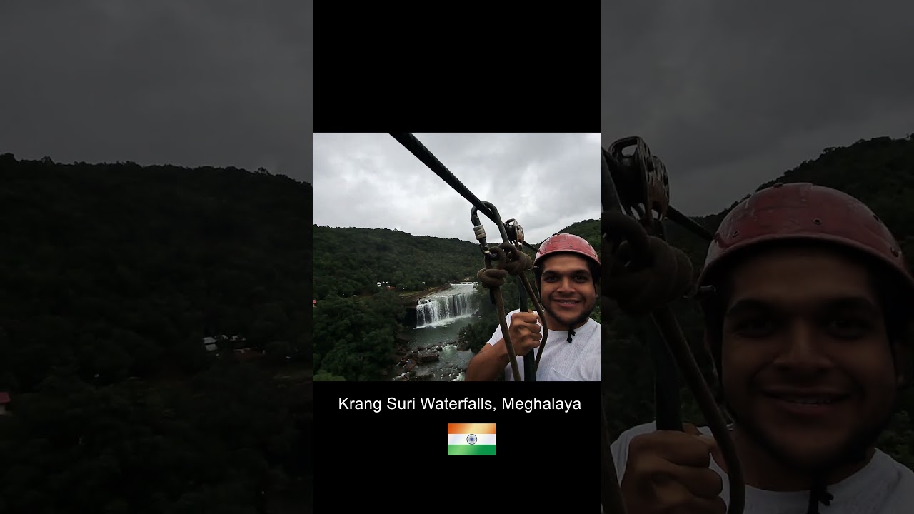 Zipline in Meghalaya. Krang Suri Waterfalls 🇮🇳