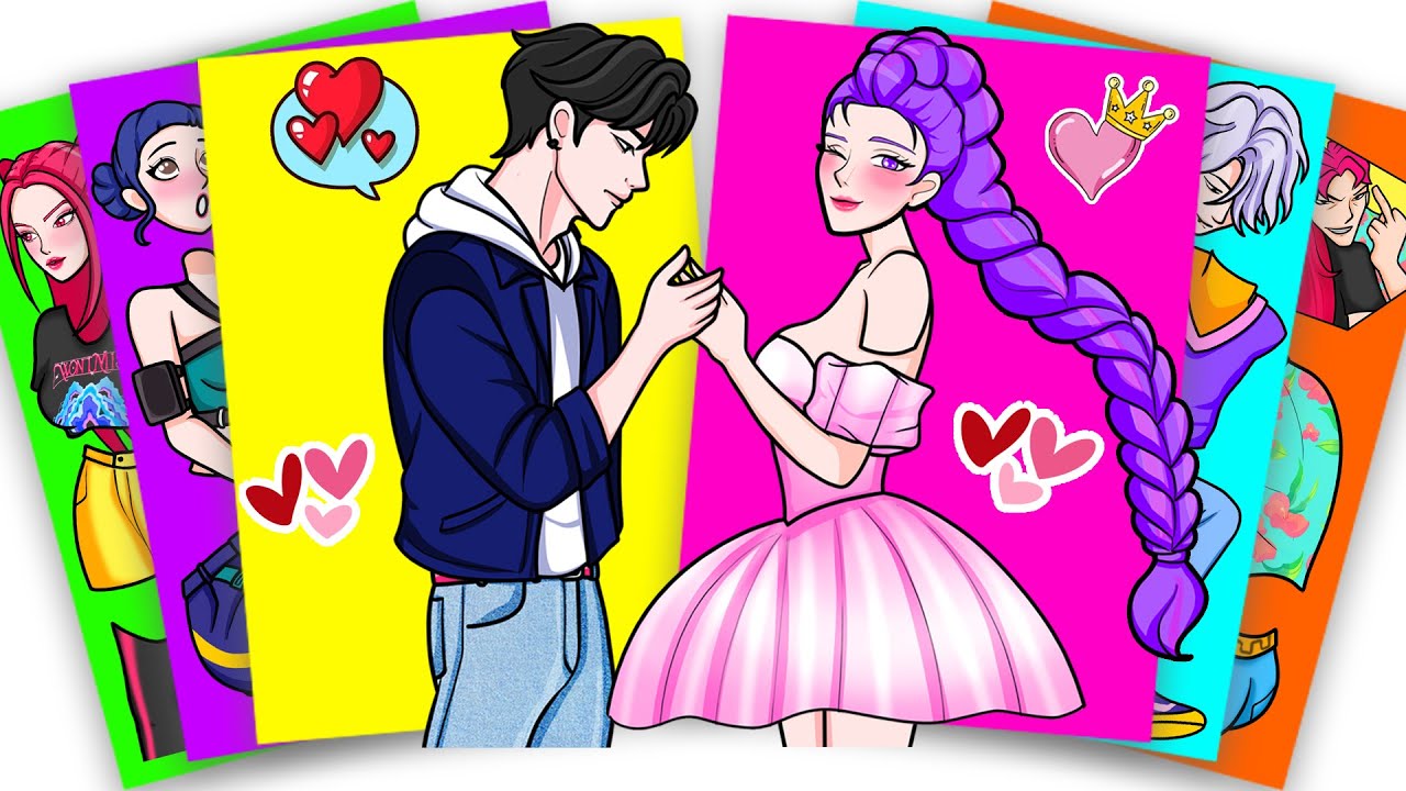 HUNTRIX RUMI DRESS-UP LIKE A PRINCESS - KPOP DEMON HUNTERS | FASHION PAPER STICKER DIY