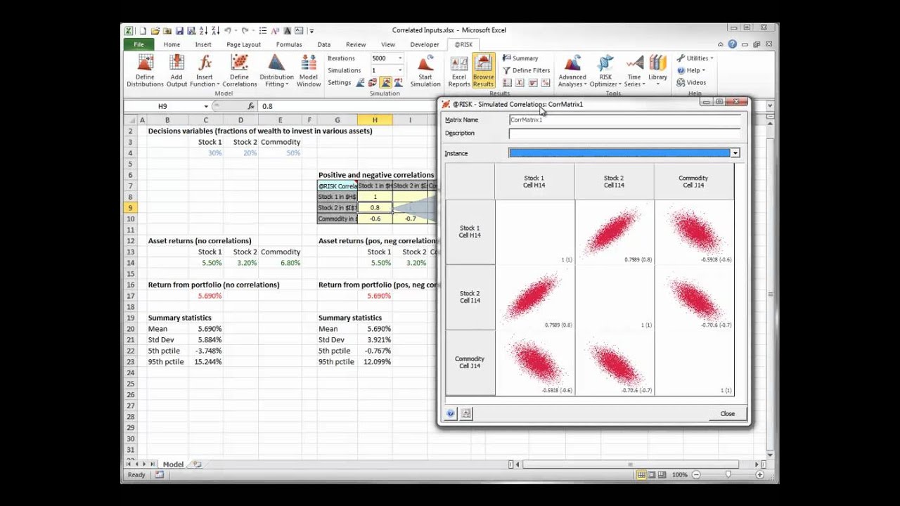 @RISK Guided Tour - Advanced Features - Correlated Inputs