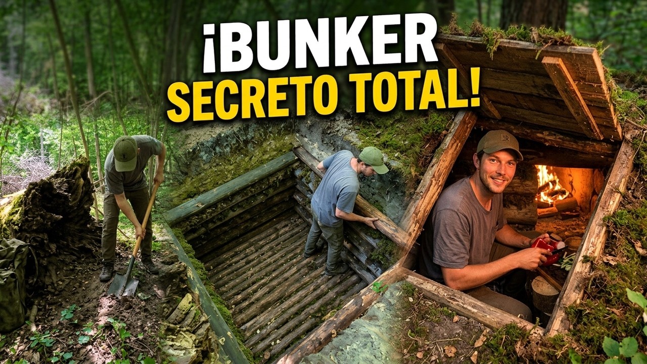 Hombre Construyó un Bunker  OCULTO y SECRETO en el Bosque y Nadie Puede Encontrarlo (Inicio a Fin)