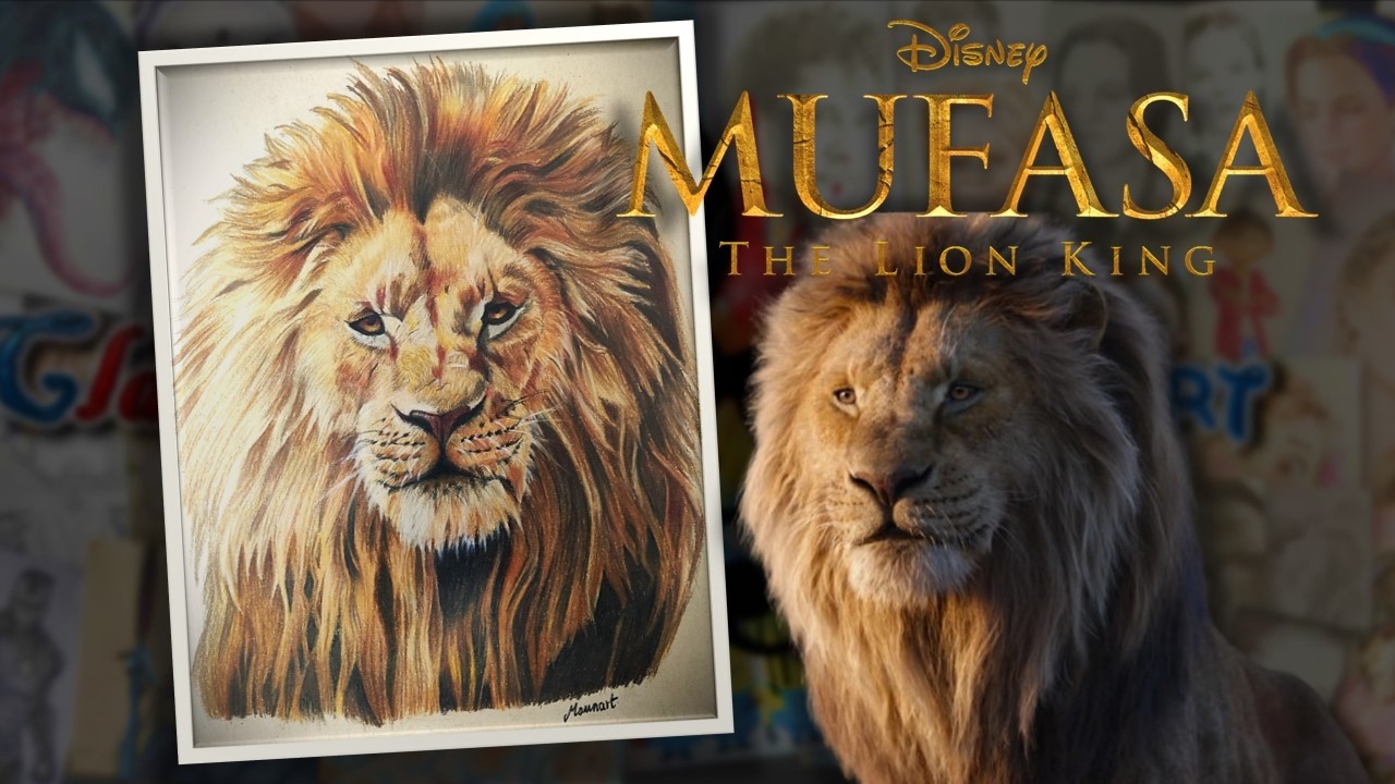 Cómo Dibujar a Mufasa 🎨 Retrato Realista del Live-Action de Disney 🦁✨