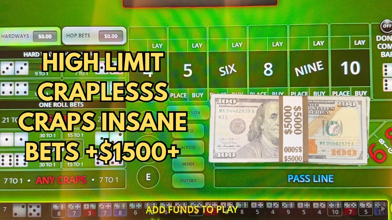 High limit crapless bubble craps session— We will come out on top one way or another! $1500+ Bets