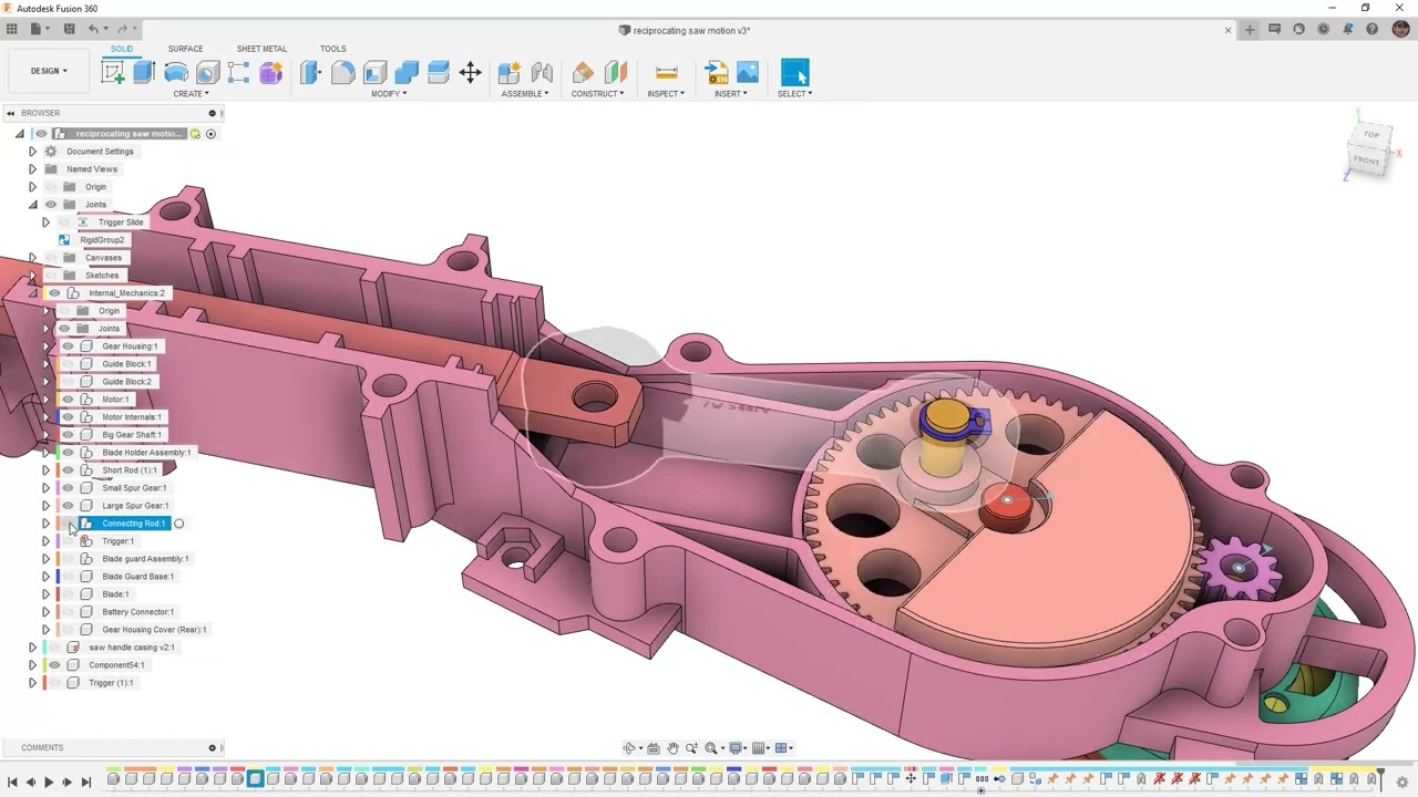 Reciprocating saw motion