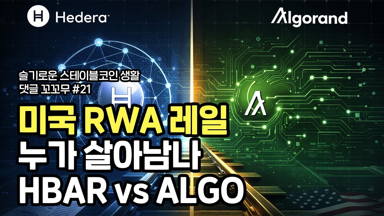 HBAR vs ALGO: 미국 RWA &lsquo;레일&rsquo;에서 누가 금융망 지분을 가져가나 [댓글 꼬꼬무 21화]