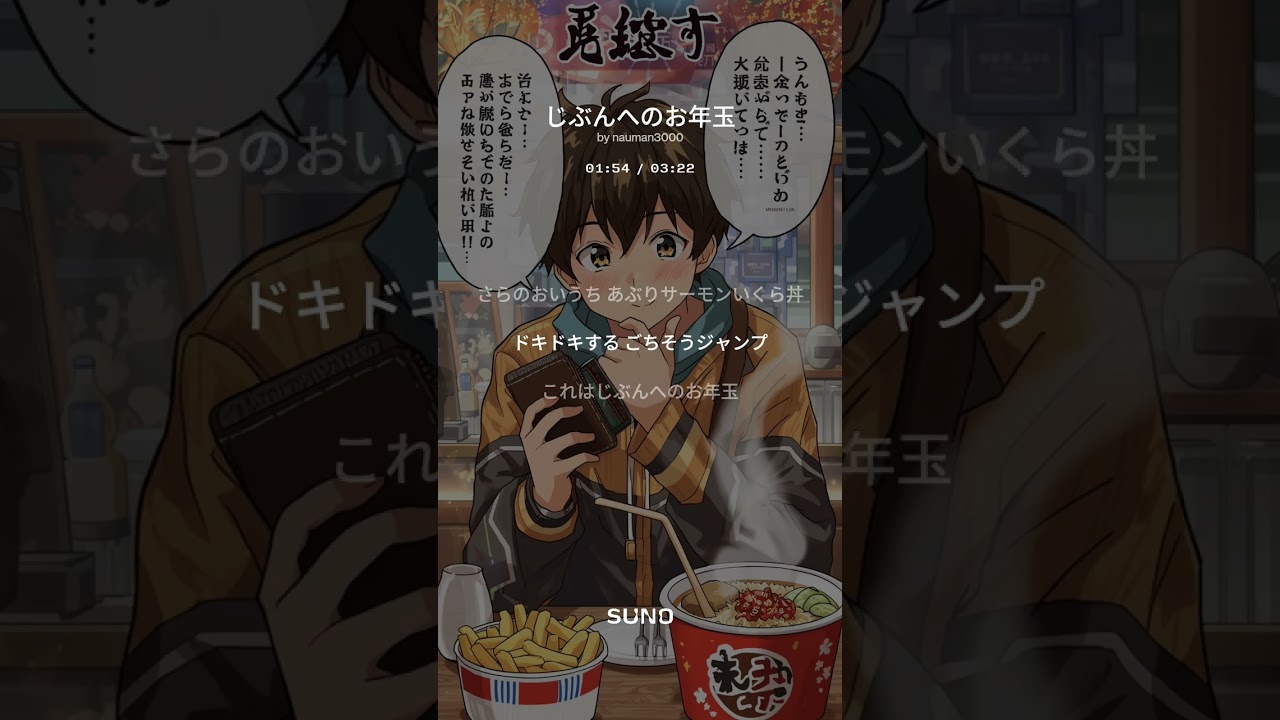 「自分へのお年玉」　【おしらせ】　少し配信ペースを落とします。早すぎて流れてしまう改善策　今後ともよろしくです　#新曲 #nauman　#なうまん 　#新曲リリース　 #音楽好きな人と繋がりたい