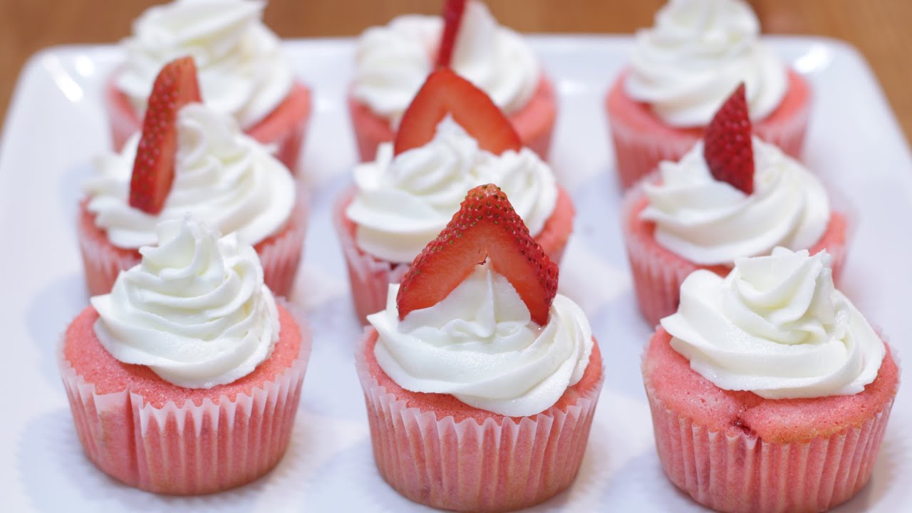 How to Make Strawberry Cupcakes | Easy Moist Homemade Strawberry Cupcake Recipe