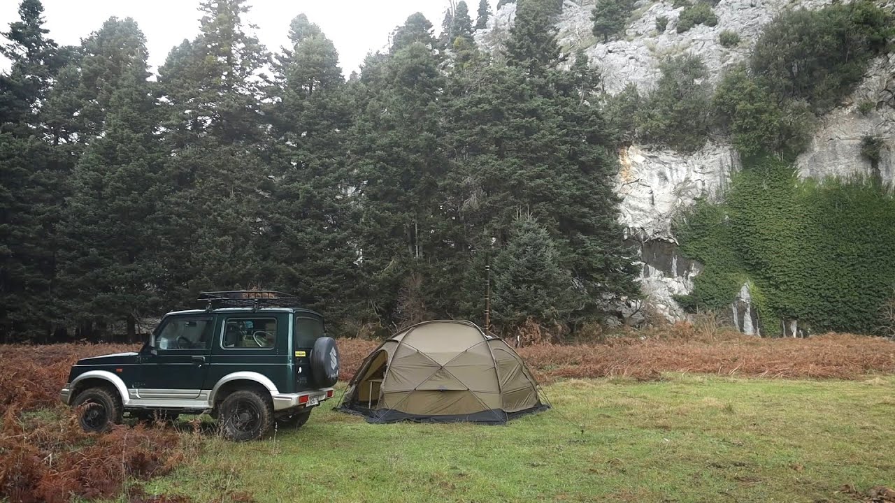 Overland hot tent camping,  Redodo battery power system