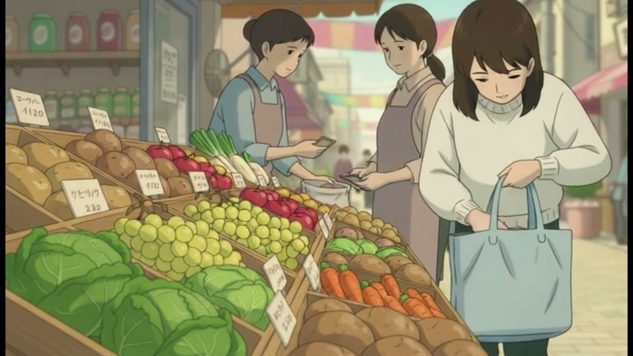 ☀️ Cozy Ghibli Afternoon Living Alone | Grocery shopping and Walk in Park #animatedvlog #ghiblistyle