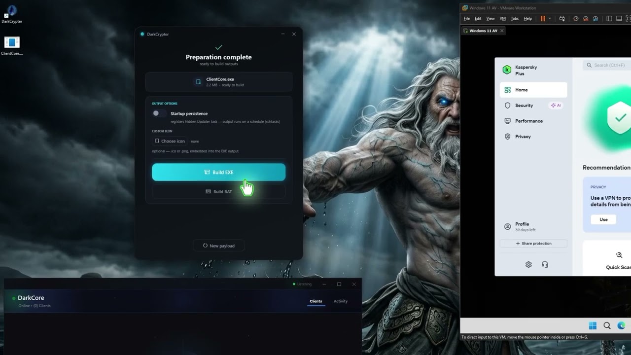DarkCrypter vs Kaspersky Plus &mdash; Scan & Run Bypass 2027