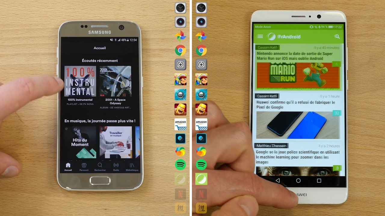 Speedtest : Samsung Galaxy S7 Nougat (7.0) VS  Huawei Mate 9