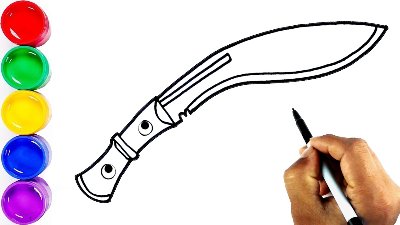 Draw a Nepali Khukuri || Khukuri || #खुकुरी #খুকুরি