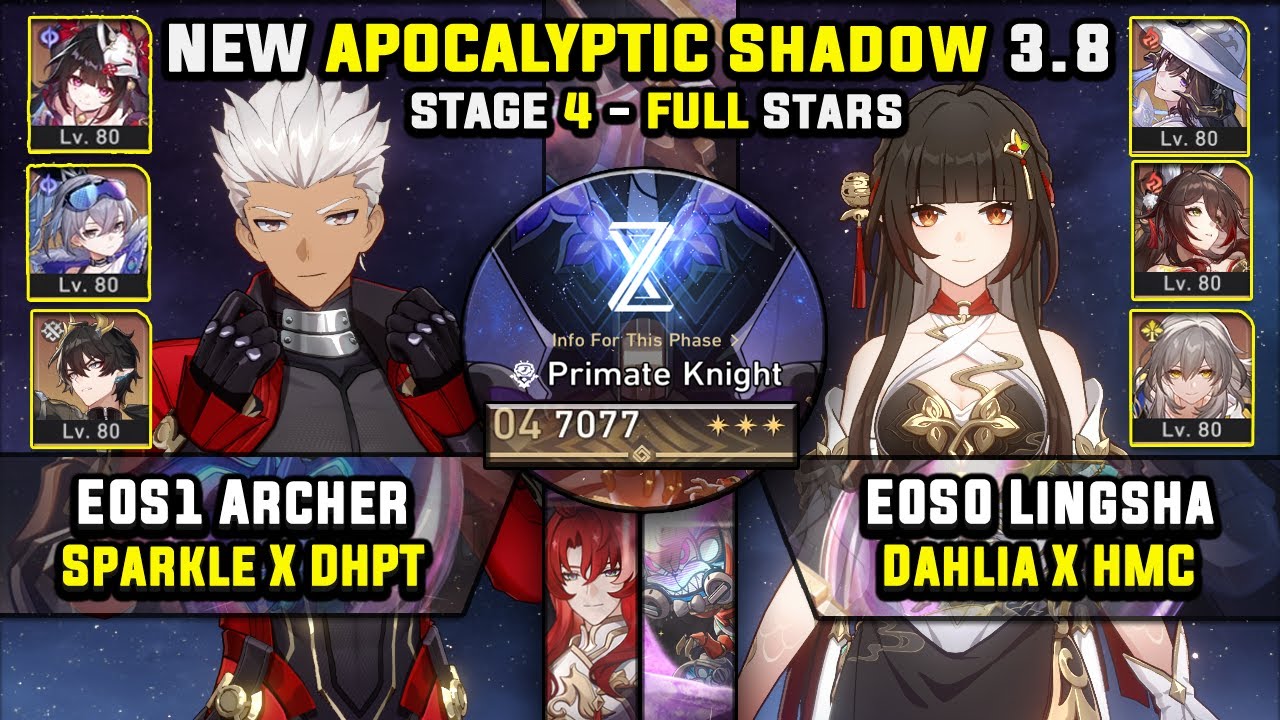 E0 Archer Carry & E0 Lingsha Carry W/ Dahlia (3 Stars) Apocalyptic Shadow 4 Honkai Star Rail 3.8