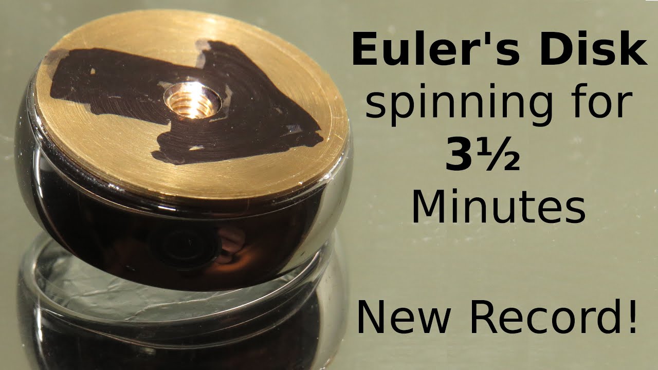 Awesome New Record: Euler's Disc spinning for 3 ½ Minutes