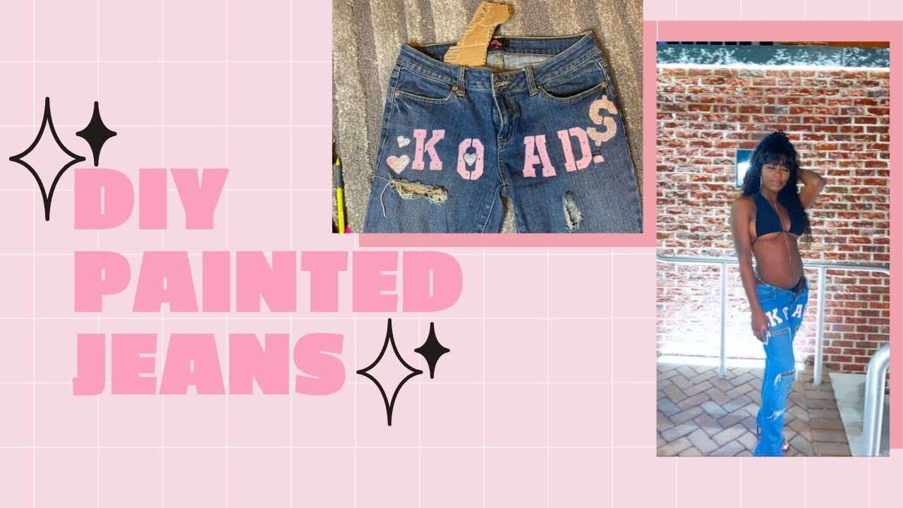 HOW TO PAINT ON DENIM / JEANS! (Custom With Acrylic Paint)