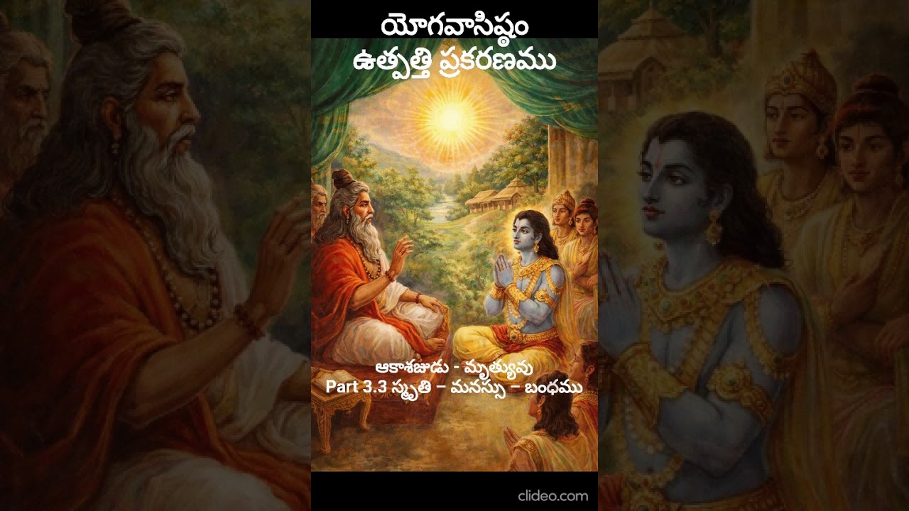 Yoga-Vāsiṣṭham | Part 3.3 Smruthi - Manassu - Bandhamu స్మృతి – మనస్సు – బంధము
